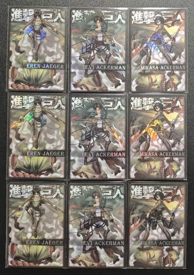 天玑星卡拍第151期《12.18周四截拍》持续收拍收评中 满赠卡需备注 - 骁骑营卡牌 进击的巨人 两工艺 九张