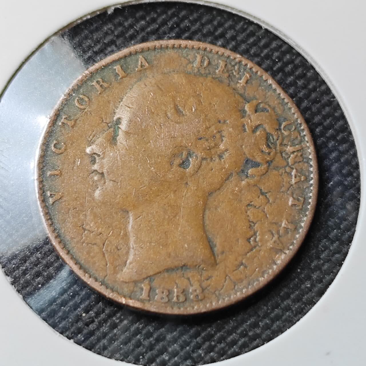 KK钱币收藏小铺 第382期  2月预留时间 周末发货 1858英国1/2便士