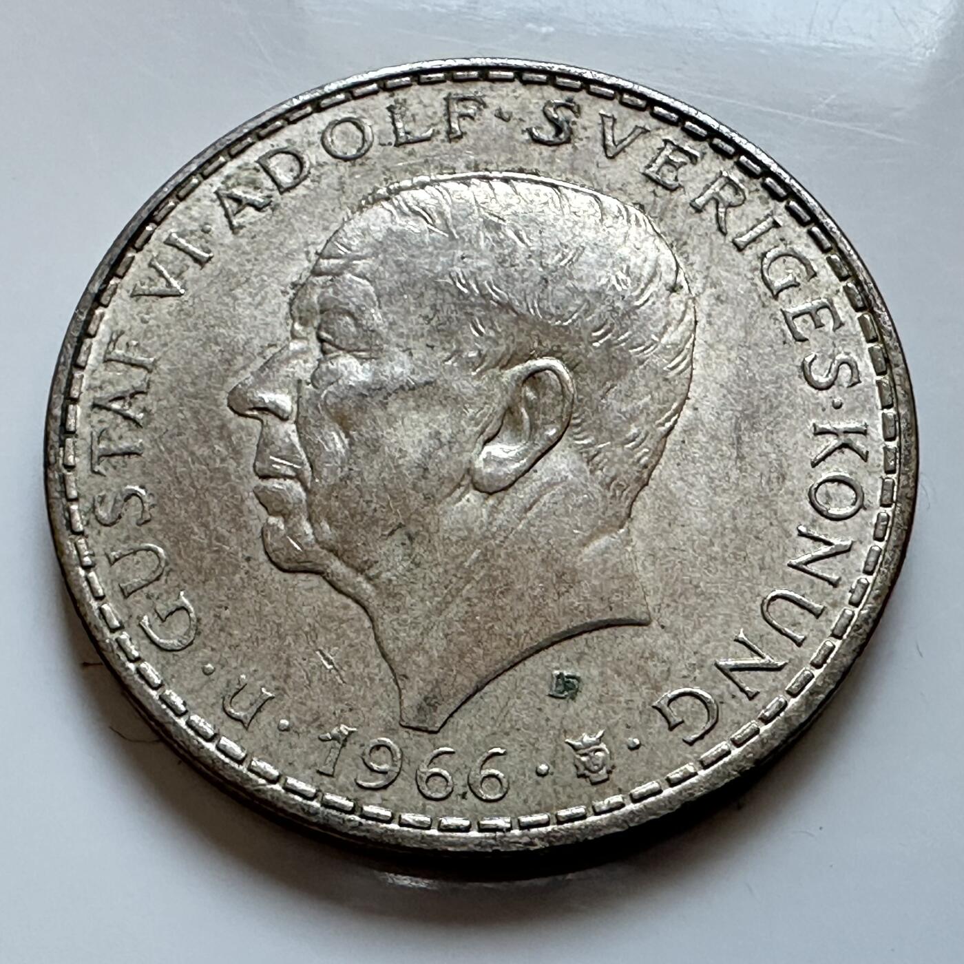 🌹外币初藏🌹🐯2025年第142场  每周二四六晚8️⃣点 接代拍 瑞典1966年五克朗纪念银币 18克40%银34毫米