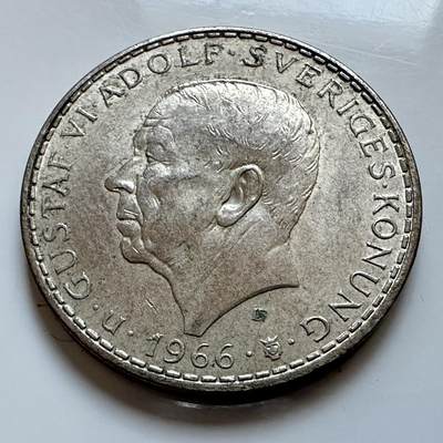 🌹外币初藏🌹🐯2025年第142场  每周二四六晚8️⃣点 接代拍 - 瑞典1966年五克朗纪念银币 18克40%银34毫米