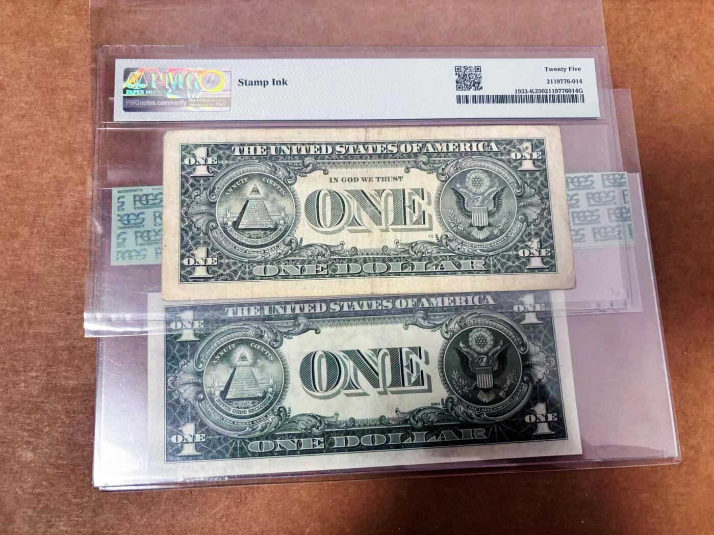 【Blue Auction】世界纸币精拍第764期——18级TOP拍卖/信誉/品质/专业/高效💫 【一组2张 含无47】美国 1935E/2006年1美金 PCGS64EPQ/PMG25