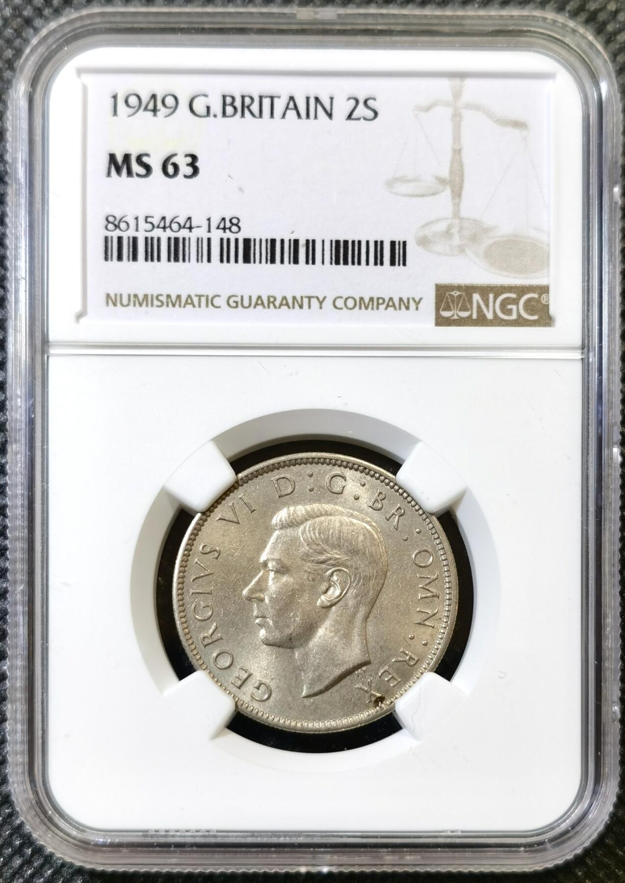 甄臻铺-世界币章拍卖（第44期）精品场拍品征集中，送拍享返佣金等优惠多多 NGC-MS63 英国1949乔治六世弗洛林硬币，状态很不错的一枚，适合凑品种