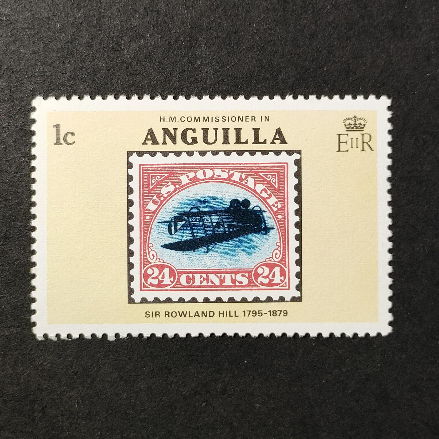 ↓君缘收藏684期☞钱币邮品↓无佣金、可寄存、满30元包邮  英属安圭拉邮票，1979年纪念罗兰·希尔珍邮百年票中票