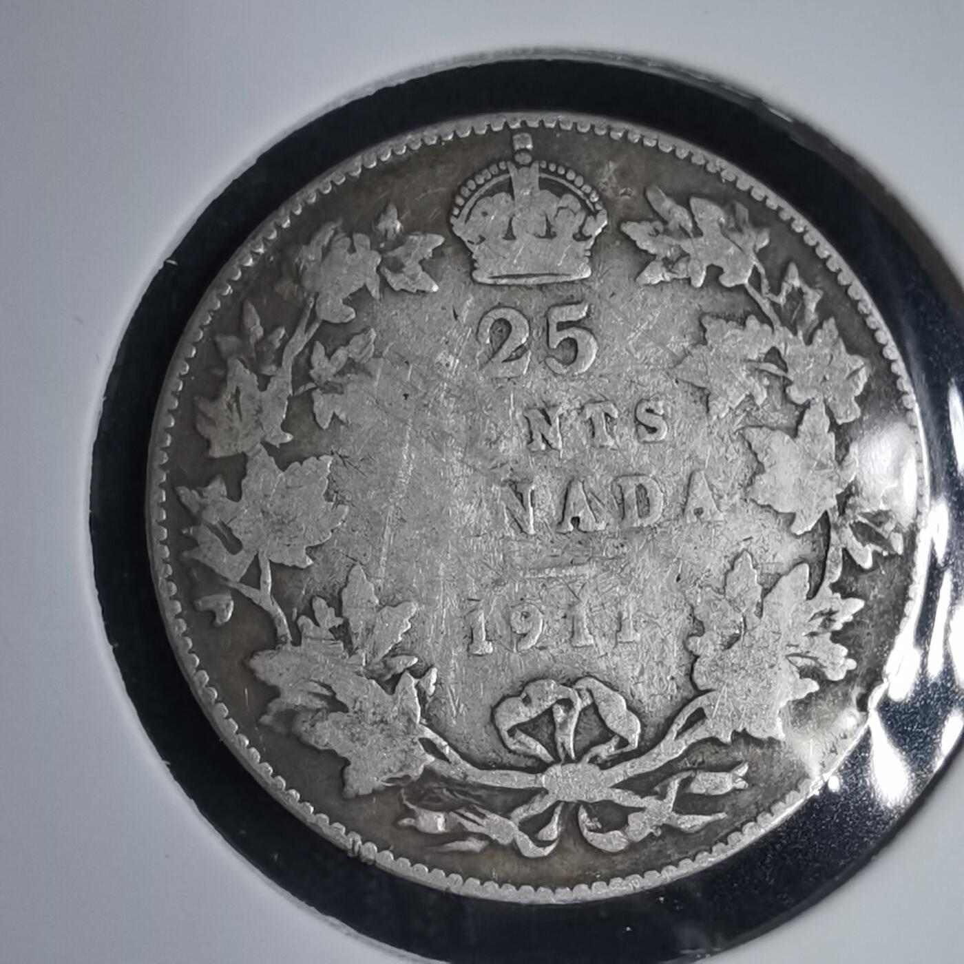 沼泽如烟--第939场 加拿大1911年25分银币