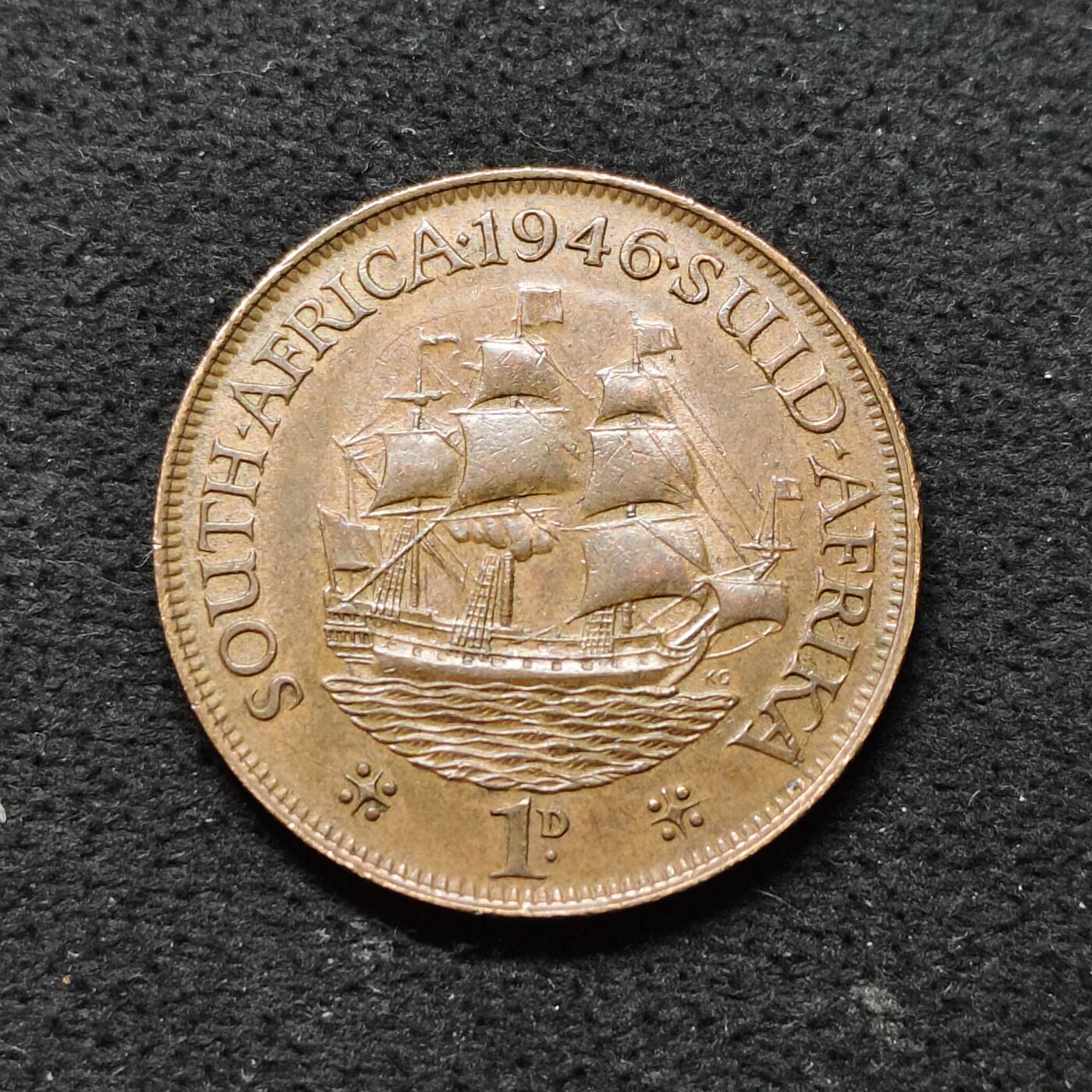 【全场包邮】纯粹捡漏拍486场（免费代拍第23场） 南非1946年乔治六世1便士大铜币