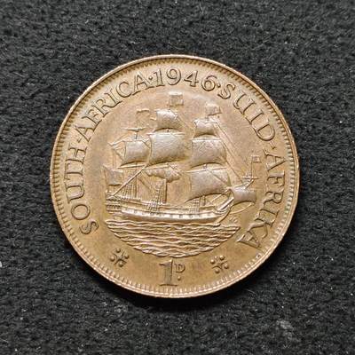 【全场包邮】纯粹捡漏拍486场（免费代拍第23场） - 南非1946年乔治六世1便士大铜币