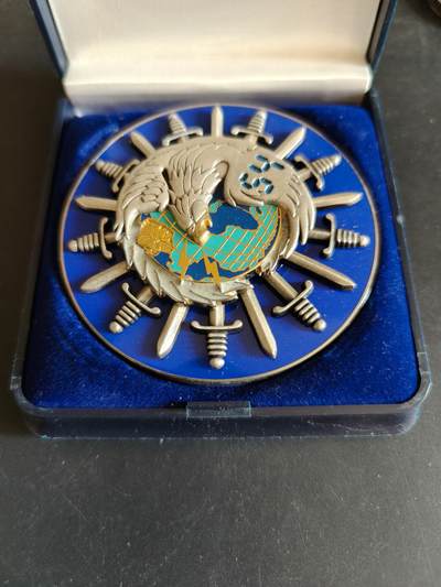 老王徽章第170期 - 法国陆军第54通信团纪念章     原盒     直径68mm     重量102.9g