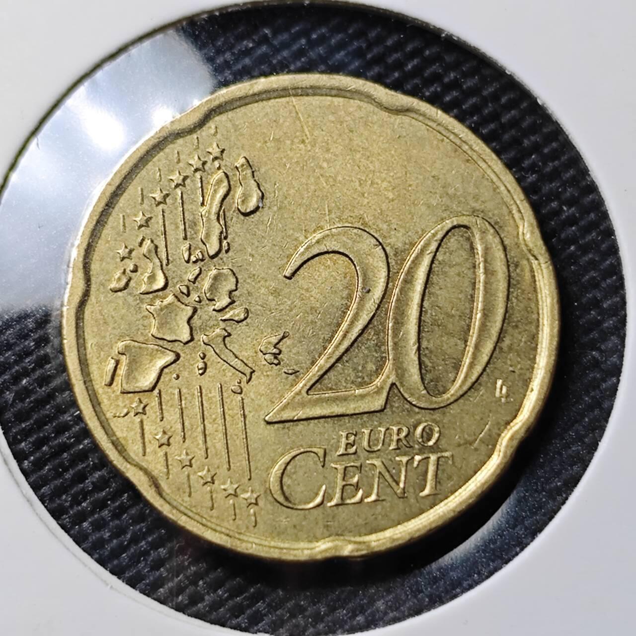 KK钱币收藏小铺 第382期  2月预留时间 周末发货 2000欧盟法国20欧分 