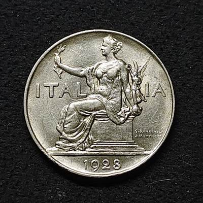 【全场包邮】纯粹捡漏拍486场（免费代拍第23场） - 意大利1928年1里拉 UNC品相