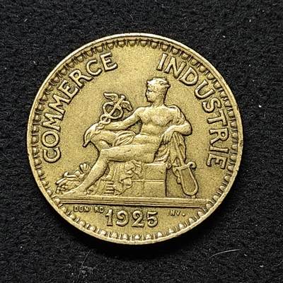 【全场包邮】纯粹捡漏拍486场（免费代拍第23场） - 法国工商会版1925年商神赫尔墨斯2法郎 UNC品相