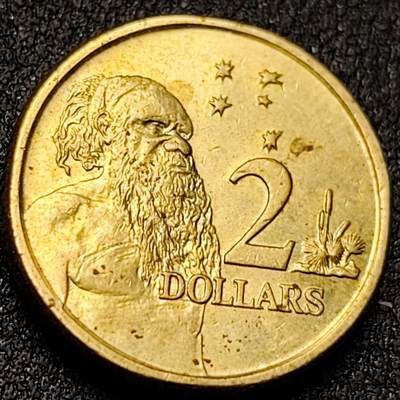 泉币菌-第151场-精品福利场 - 高币值 澳大利亚2澳元铜币 土著老人 伊丽莎白二世女王像 20.5mm