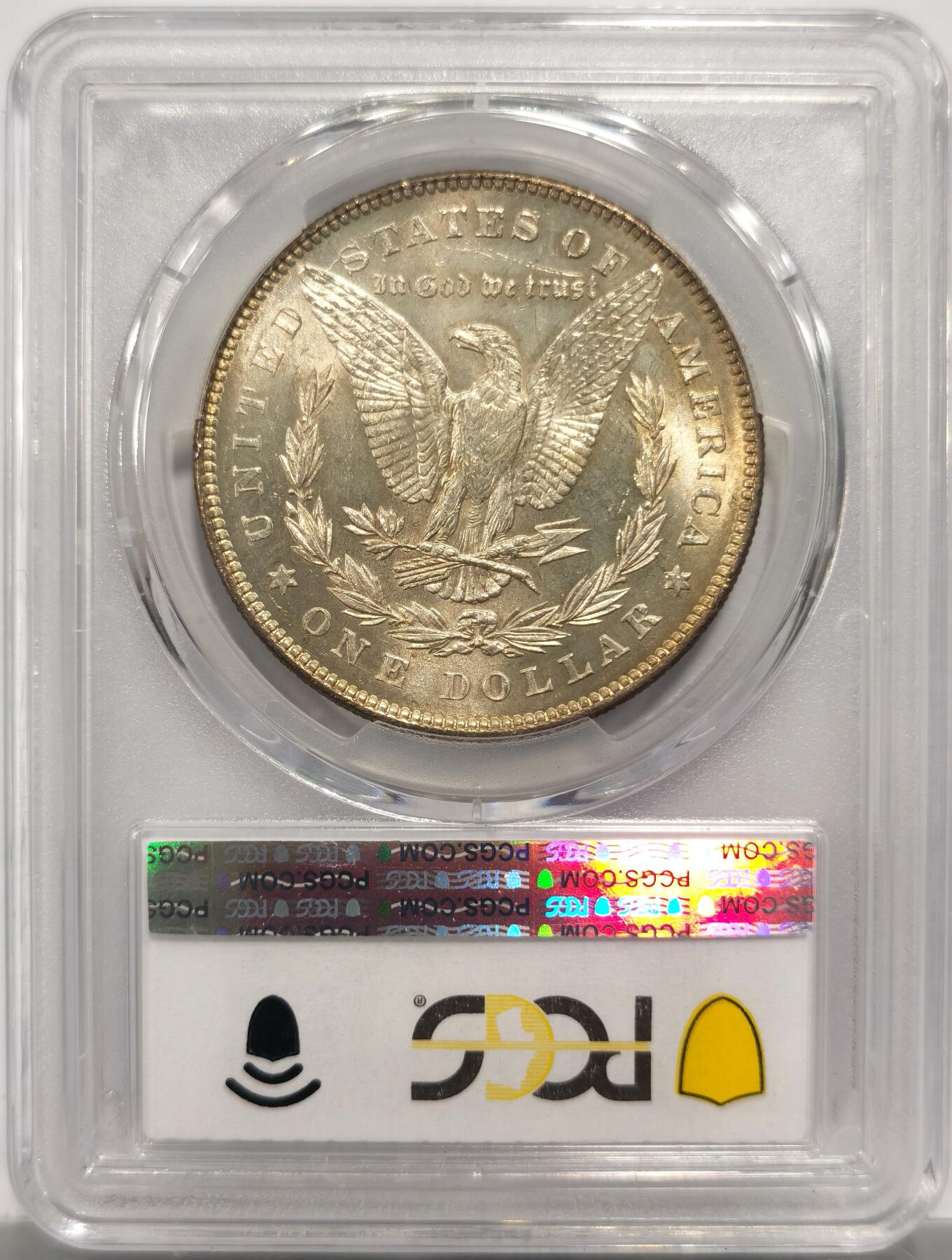 博洋堂世界钱币拍卖第153期（全场包邮） PCGS MS63 美国1878 首年摩根 7/8 尾部羽毛复打 稀有版别 双面覆盖黄油淡彩包浆