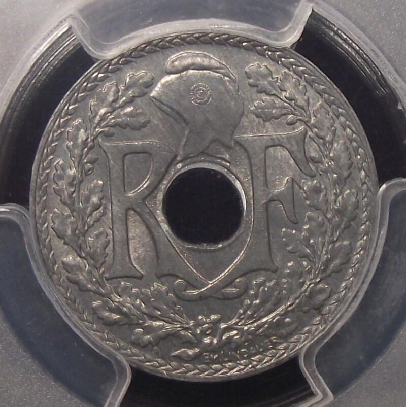 【PCGS-MS65亚军分】法属印支1939年1/2分锌币