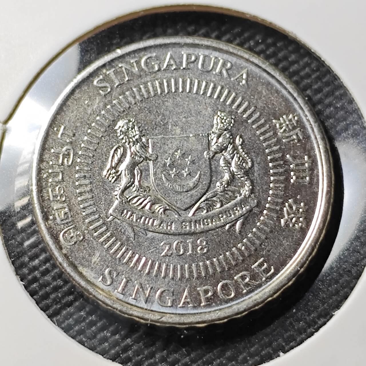 KK钱币收藏小铺 第382期  2月预留时间 周末发货  2018新加坡50分