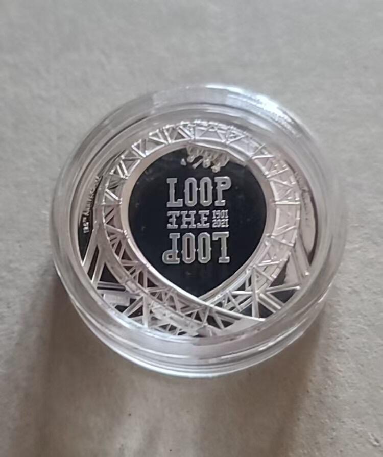 ❤️【币观天下】❤️ 第335期钱币拍卖- 2025.12.19周五晚上6点半场-长期征集拍品 库克2021年摩天轮1盎司双面高浮雕银币带证书包装