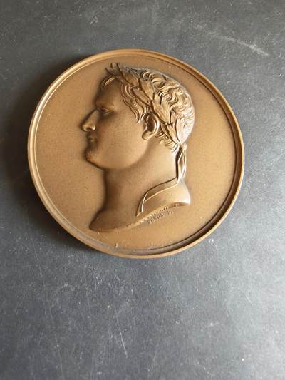 老王徽章第170期 - 法国拿破仑一世皇太子洗礼大铜章     直径68mm     重量148.4g