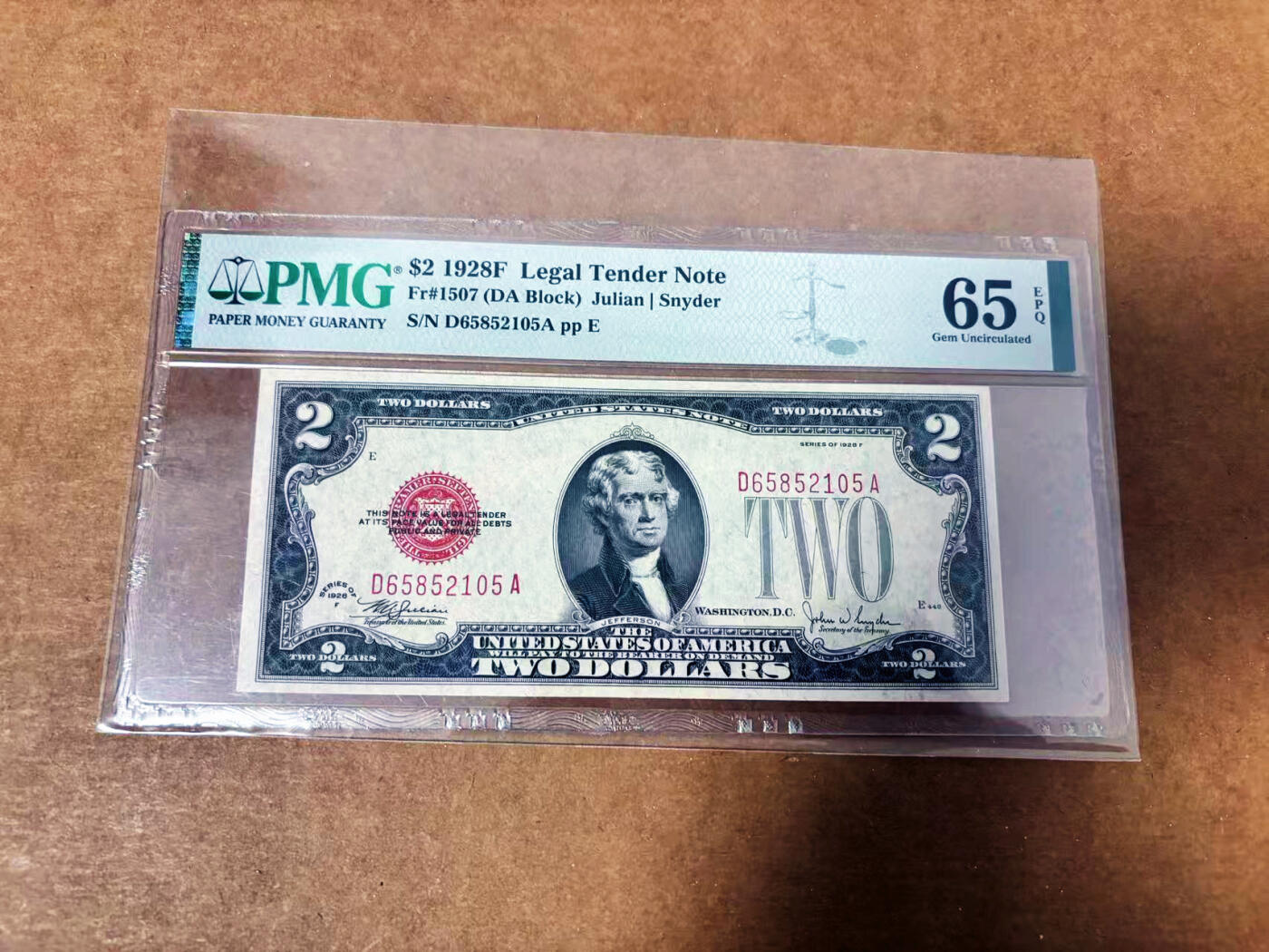 【Blue Auction】世界纸币精拍第764期——18级TOP拍卖/信誉/品质/专业/高效💫 【无47】美国 1928F 2美金 PMG65EPQ 