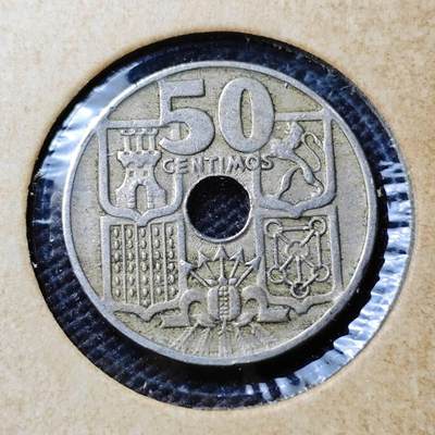 KK钱币收藏小铺 第382期  2月预留时间 周末发货 - 1949西班牙50分 