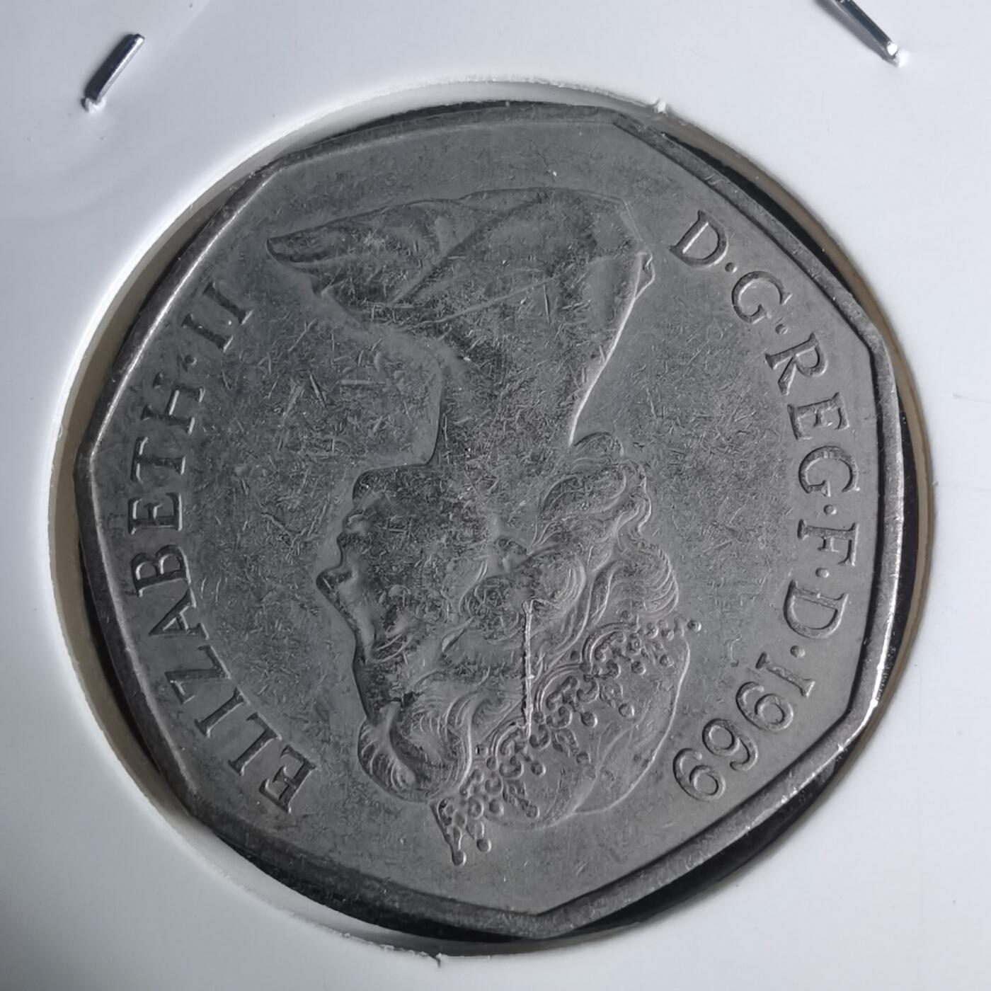 沼泽如烟--第939场 英国1969年50便士