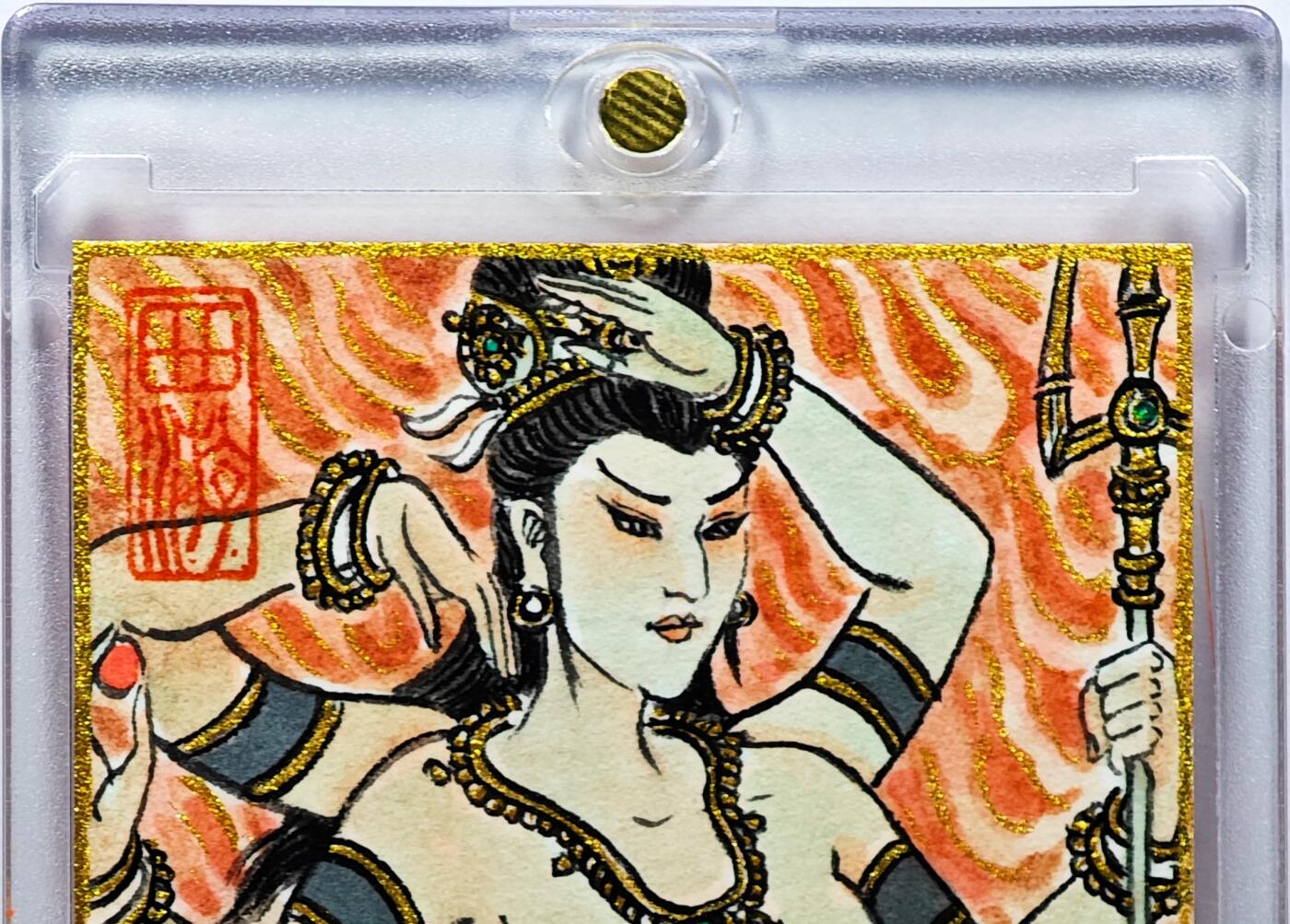 白泽拍卖卡牌手绘专场第30期（白金之夜 跨年大拍） 2025 卢艺丰手绘卡 蝎子精  卢艺丰背彩绘 卡砖封装