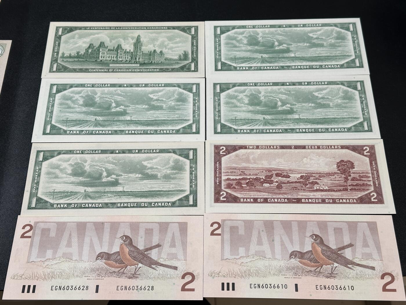 《外钞收藏家》第五百九十五期（优品场）（本平台长期征集拍品、欢迎藏友们联系合作） 加拿大鸟版和风景版小面额 8张一起 1加元不绝 其他全新