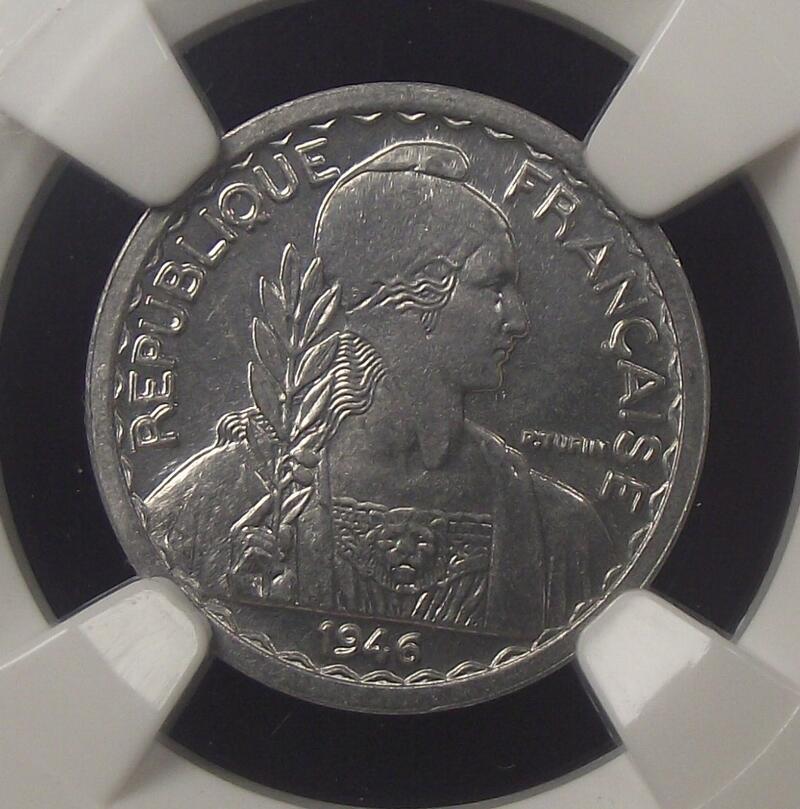 【NGC-MS65-66】法属印支1946年5分MS顶级大全套