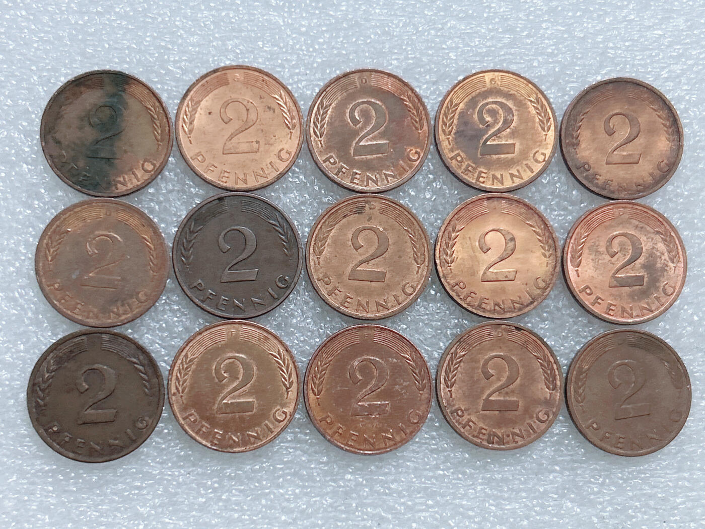 第一海外回流一元起拍收藏 散集专场  第277期 德国2芬尼硬币 15枚