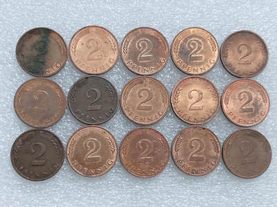 第一海外回流一元起拍收藏 散集专场  第277期 - 德国2芬尼硬币 15枚