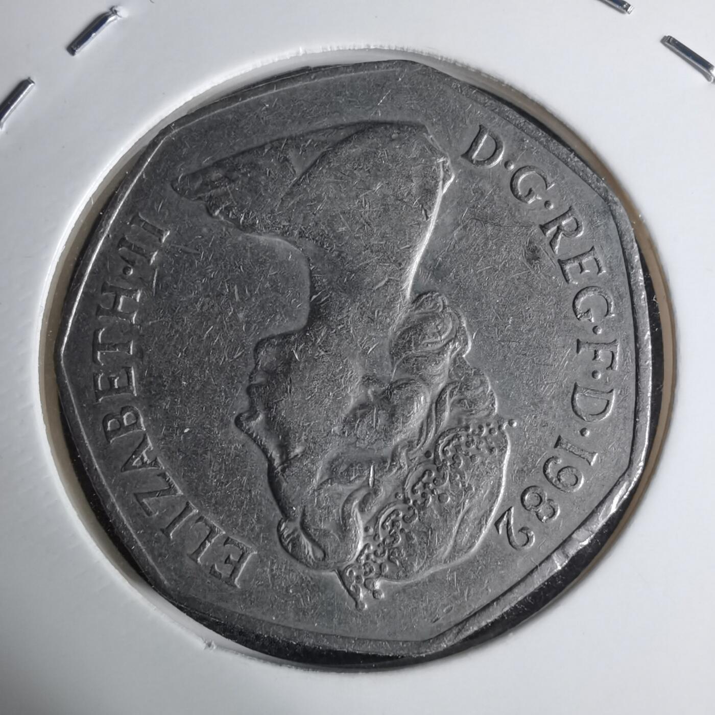 沼泽如烟--第939场 英国1982年50便士