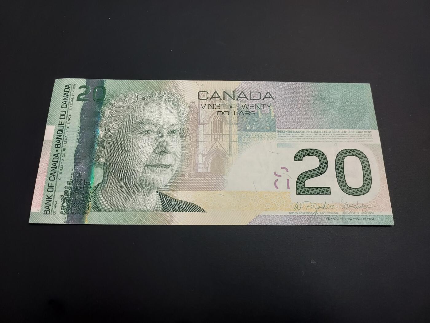 博彦收藏    12月22日 8点 钱币专场 全场包邮 加拿大 女皇20元 UNC 95品