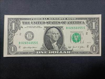 【游宝拍卖】乙巳蛇年99期 年末福尾场 - 美国-1美元【双尾55 全新UNC-】