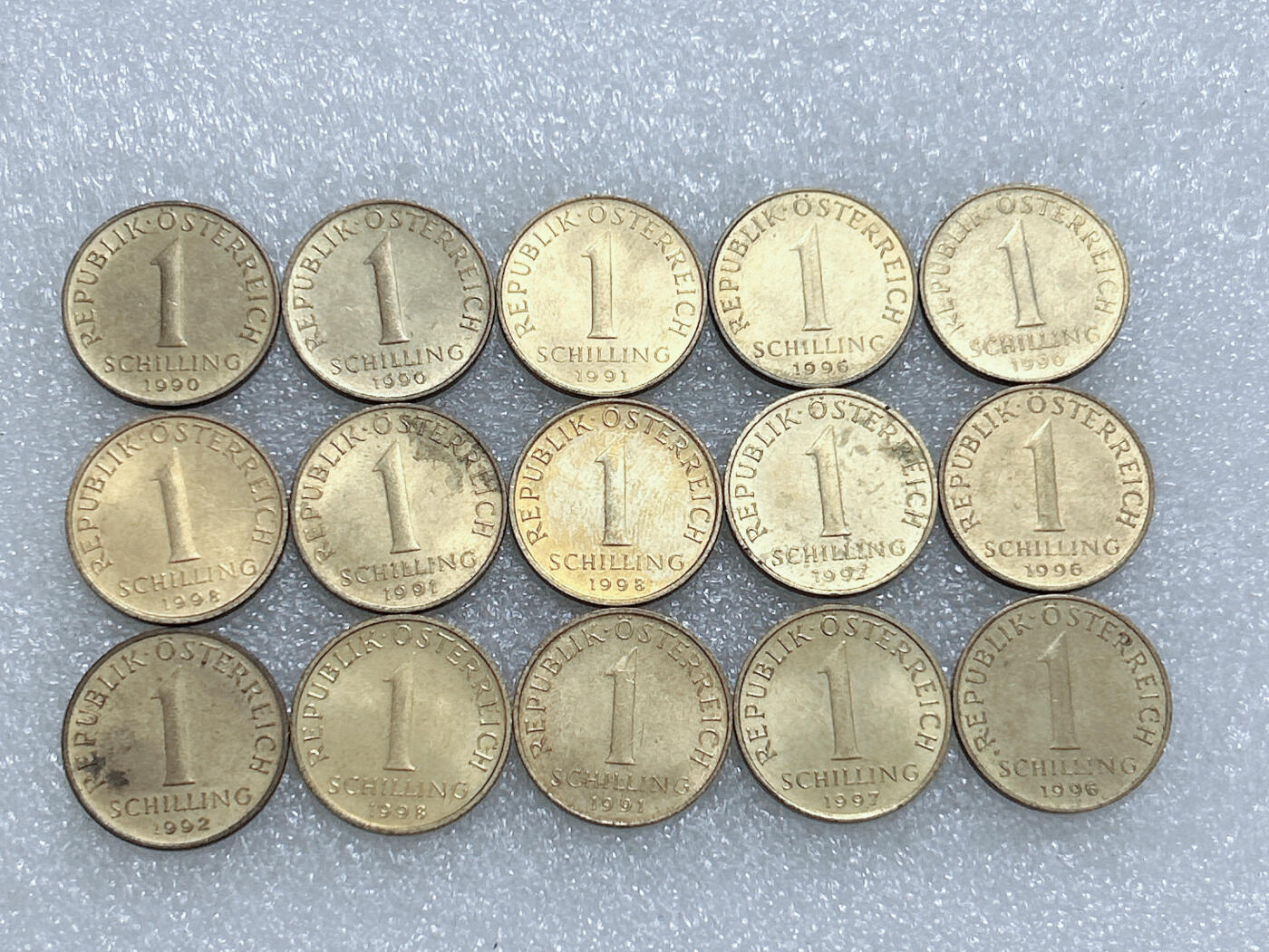 第一海外回流一元起拍收藏 散集专场  第277期 奥地利1先令硬币 15枚 原光品