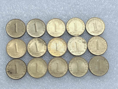 第一海外回流一元起拍收藏 散集专场  第277期 - 奥地利1先令硬币 15枚 原光品