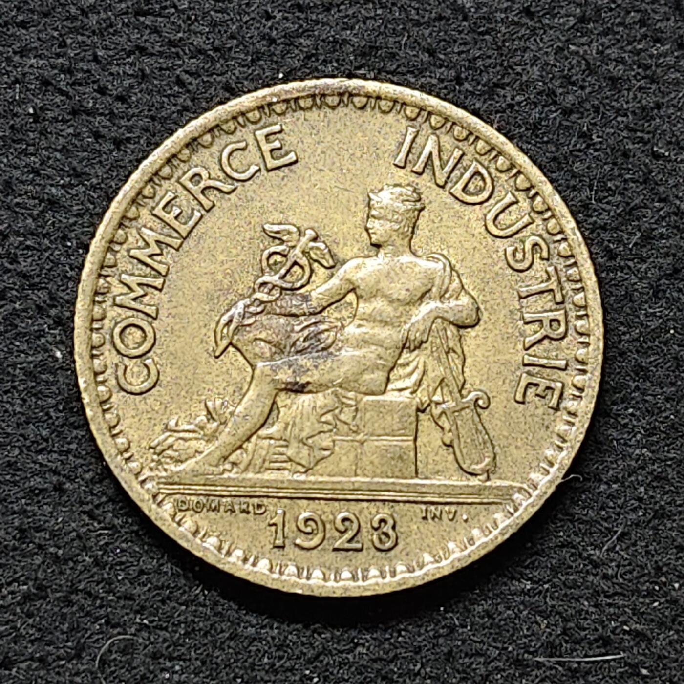 【全场包邮】纯粹捡漏拍486场（免费代拍第23场） 法国工商会版1923年商神赫尔墨斯1法郎