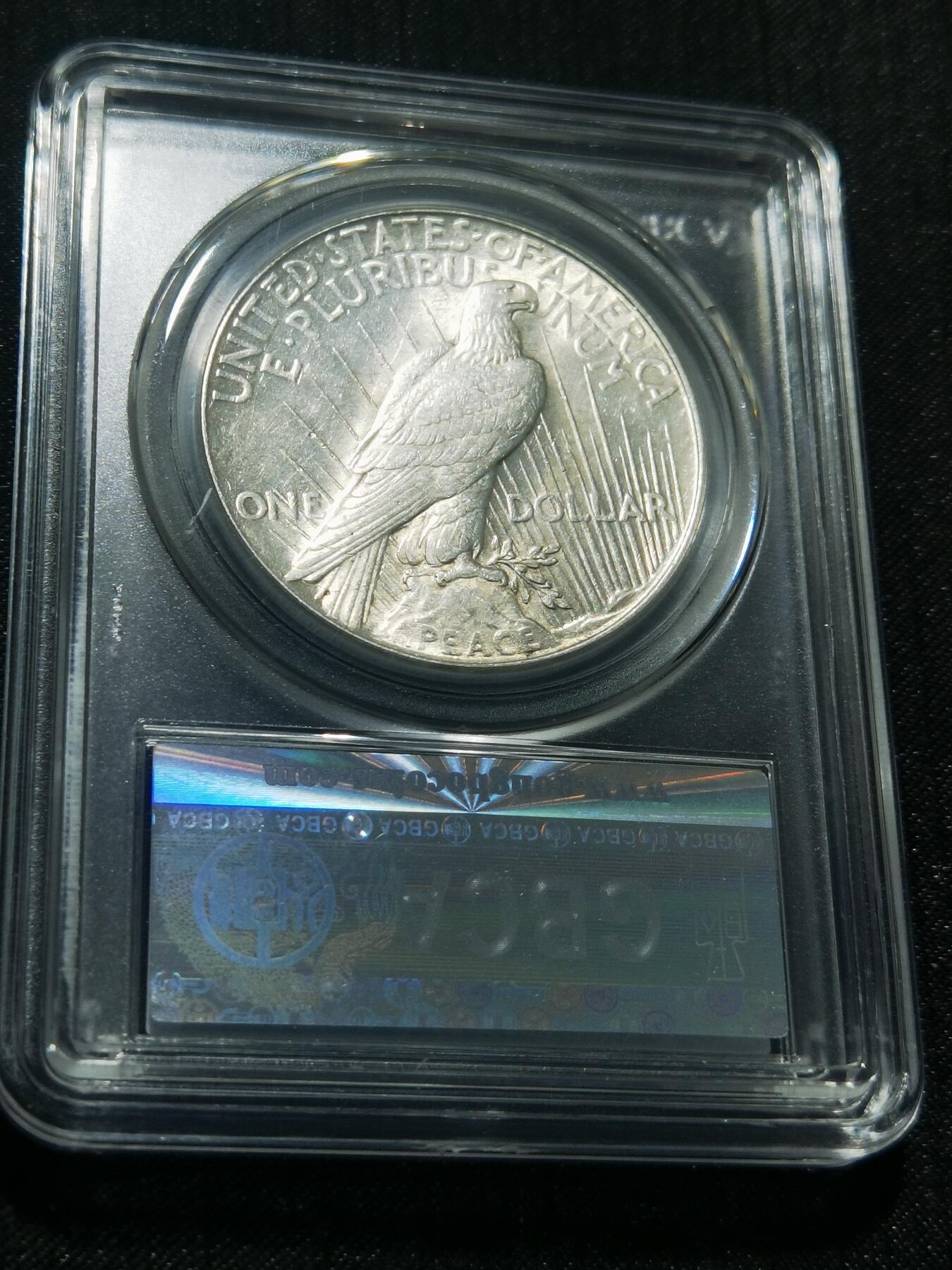 天下钱庄专场欢迎参拍 公博评级MS64美国和平鸽一美元银币