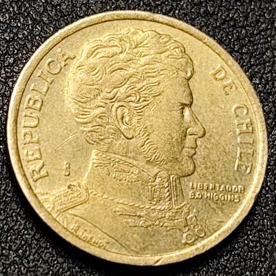 泉币菌-第150场-精品福利场 - 希金斯 智利 2006年10比索铝青铜/黄铜硬币 21.0毫米 3.5克