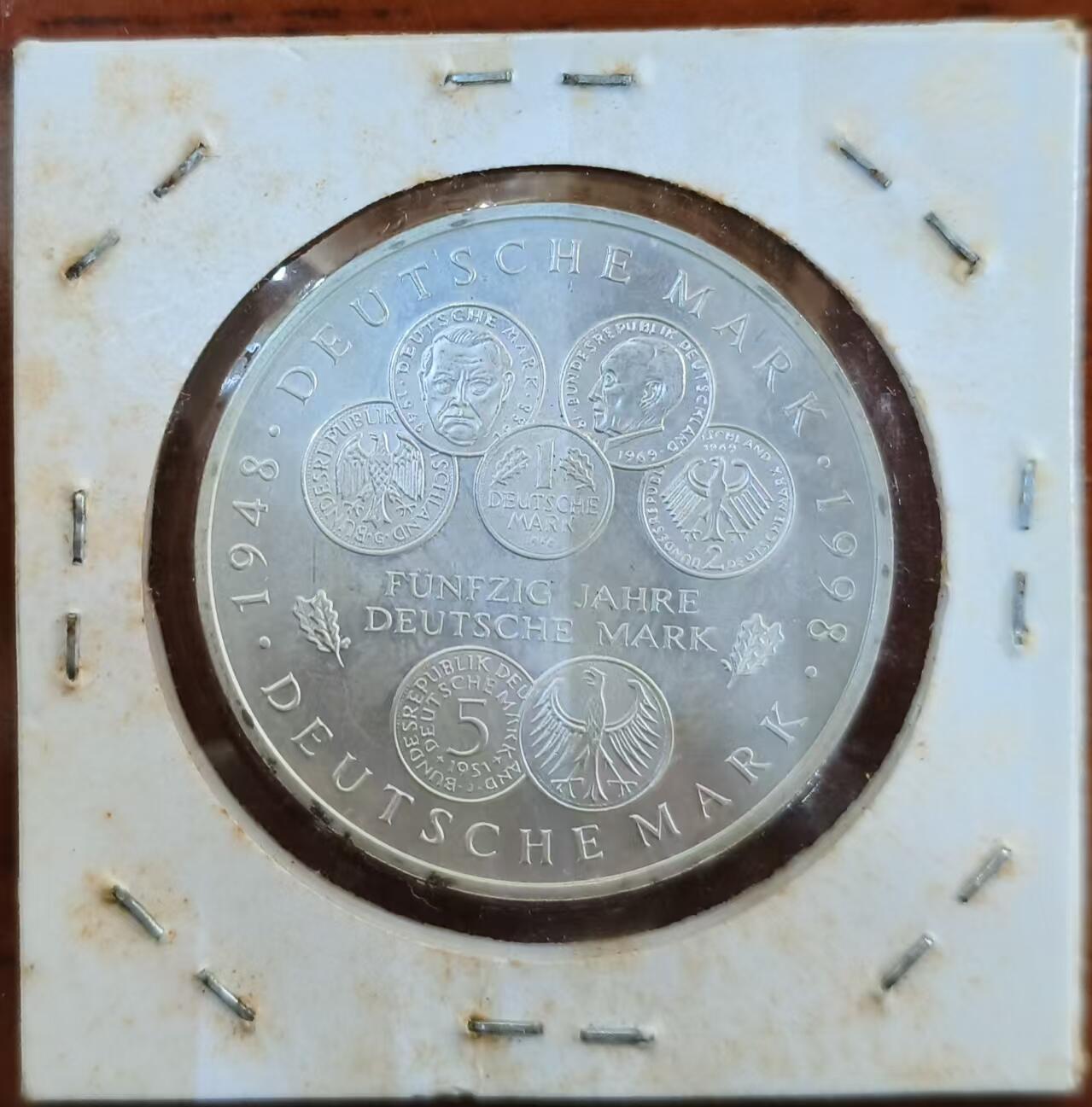 ❤️【币观天下】❤️ 第335期钱币拍卖- 2025.12.19周五晚上6点半场-长期征集拍品 德国1998年西德马克发行50周年币中币 含纯银9.69克