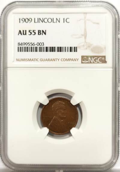 博洋堂世界钱币拍卖第153期（全场包邮） - NGC AU55BN 美国1909年林肯1美分，林肯一美分首年分，也是纪念林肯总统诞辰100周年发行，稀有年份