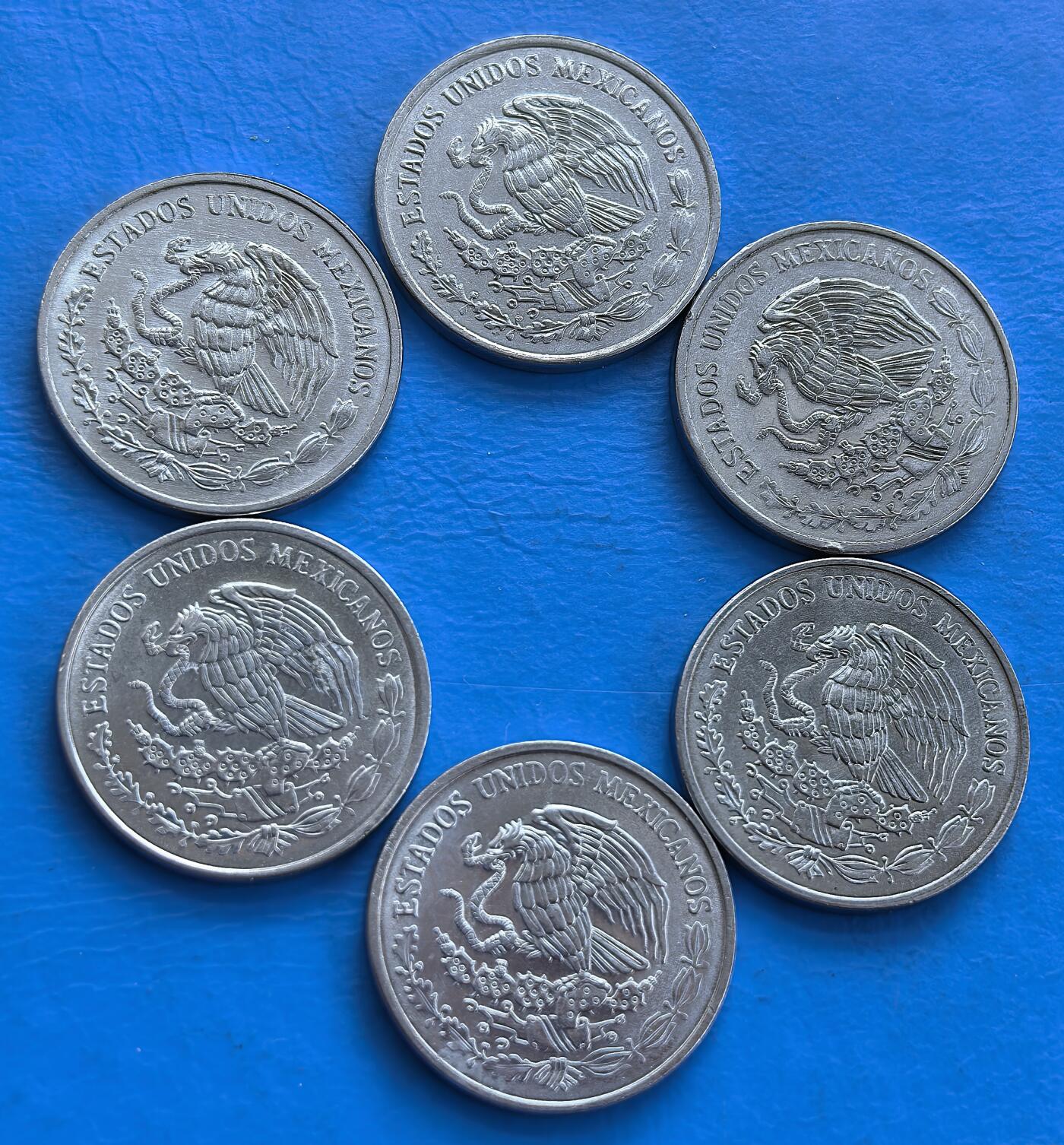 外国优质老铜币高银银币，周六九点倒数截拍，满百包邮，持续收拍 墨西哥90年代10分6枚