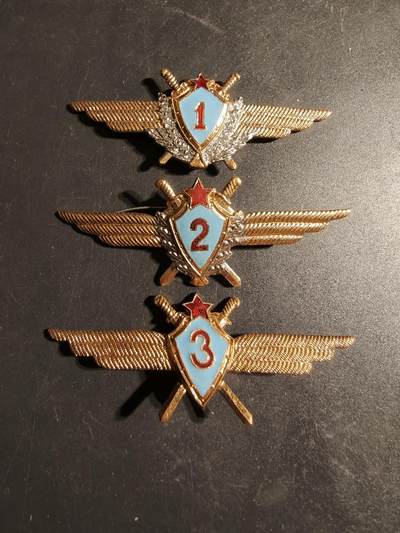 老王徽章第170期 - 苏联空军领航员123级技能章一组