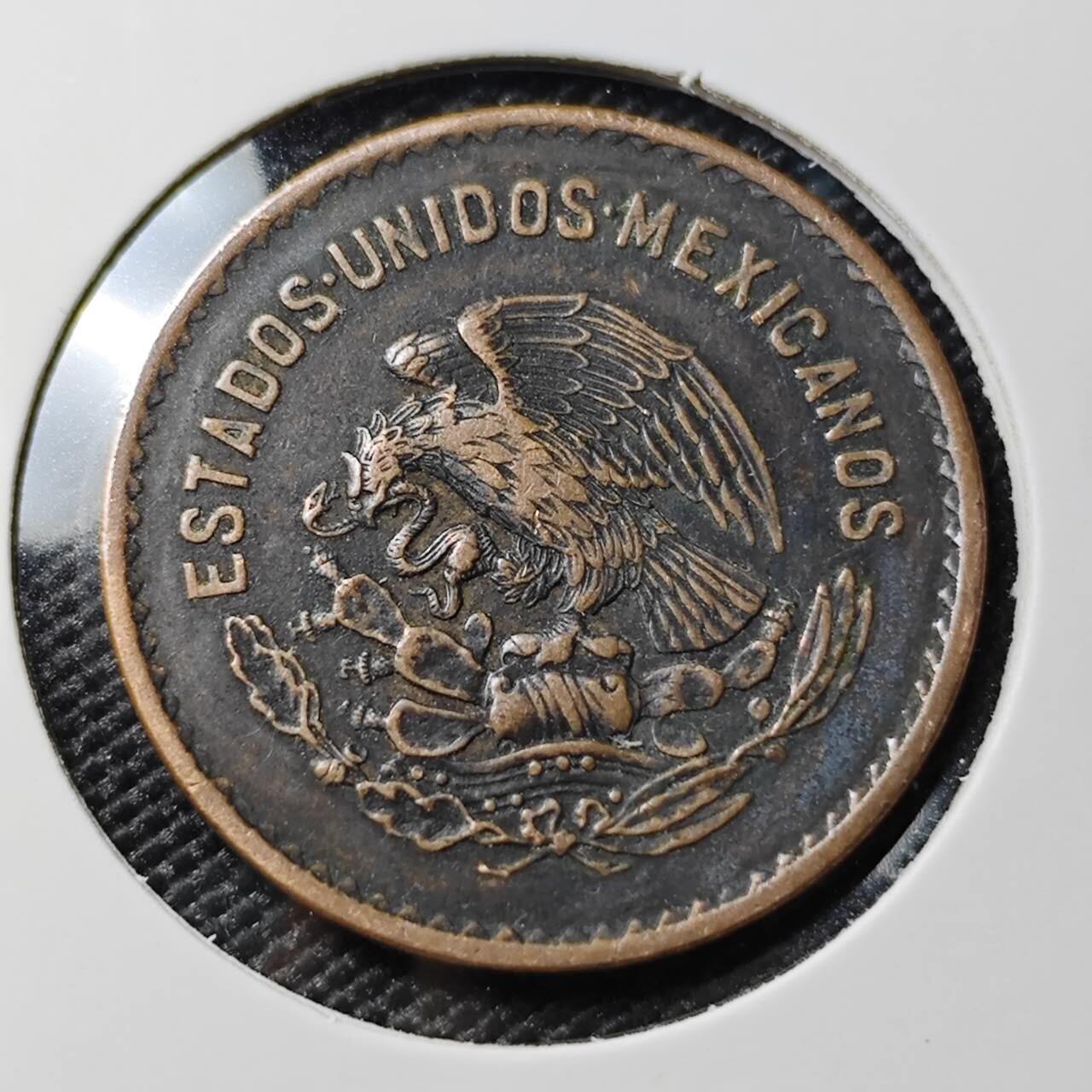 KK钱币收藏小铺 第382期  2月预留时间 周末发货  1954墨西哥5分铜币