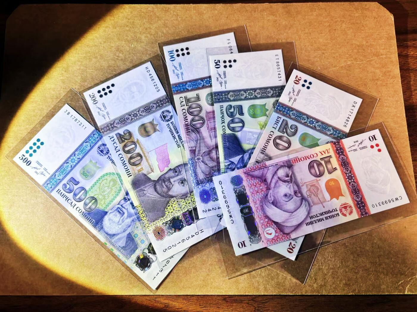 【Blue Auction】世界纸币精拍第764期——18级TOP拍卖/信誉/品质/专业/高效💫 【一组9张】塔吉克斯坦 1999-2021年1-500索莫尼 全新UNC