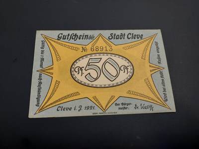 博彦收藏    12月22日 8点 钱币专场 全场包邮 - 1921德国地方马克 50芬尼  UNC