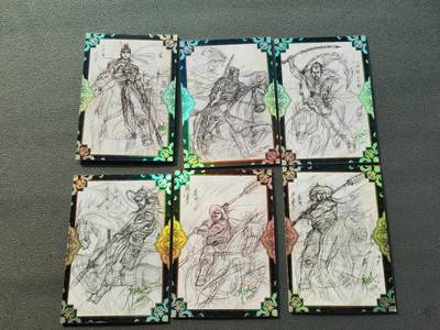 阳大大卡牌拍卖第87期（持续收拍品，周六晚上九点截拍，进群福利早知道） - 【五虎】墨韵水浒 线稿一套6张