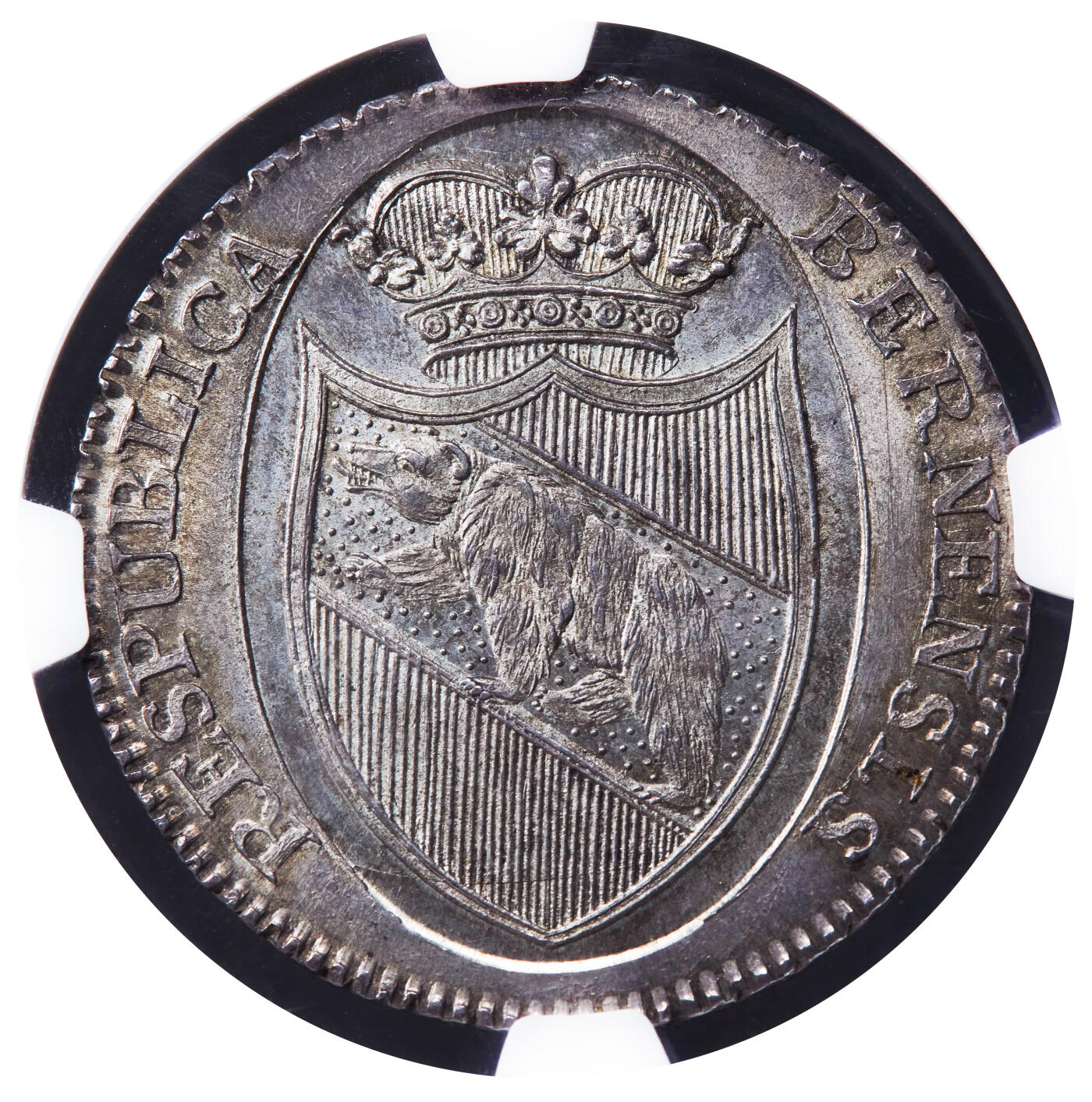 【俄甄集藏】2026年(046)01-07 星期三 晚 19:30 全场包邮 瑞士1798年伯尔尼1泰勒大银币，NGC MS65，黄油包浆，转光品相，细节完美，顶级状态