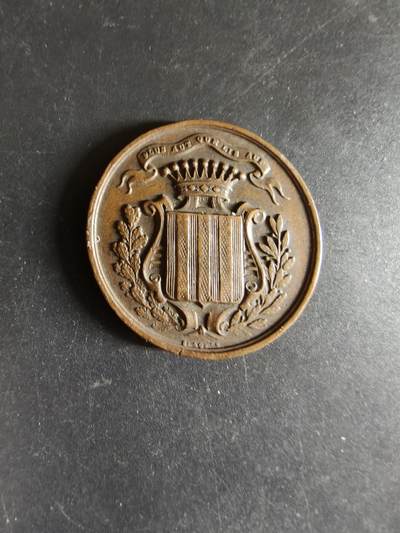 老王徽章第170期 - 法国图卢兹花卉学院大铜章     直径37mm    重量19.5g