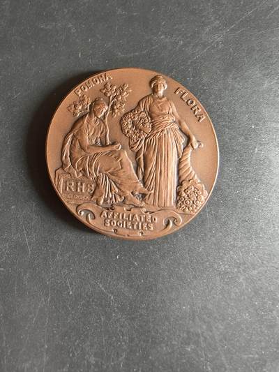 老王徽章第170期 - 英国皇家园艺学会 “波摩娜与芙罗拉”附属学会铜章    直径45mm     重量42.9g