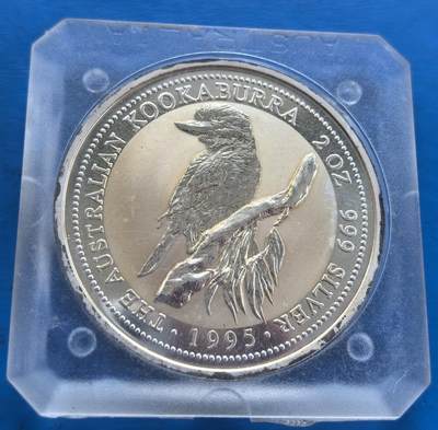 外国优质老铜币高银银币，周六九点倒数截拍，满百包邮，持续收拍 - 产量极少带造币厂原封装澳大利亚 1995 年 2 盎司笑翠鸟银币，早期发行，版本独特；该币集 纯银保值、官方权威、艺术设计、文化符号、稀缺属性 于一体，是贵金属投资、钱币收藏及澳洲文化爱好者的优质标的。
