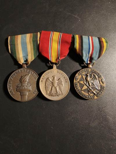 老王徽章第170期 - 美国3联排    国防服役、武装力量远征、杰出志愿者服役