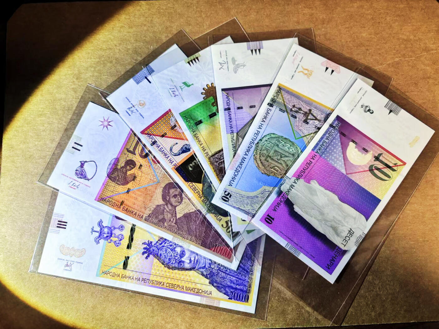 【Blue Auction】世界纸币精拍第764期——18级TOP拍卖/信誉/品质/专业/高效💫 【一组7张】北马其顿 10-2000第纳尔 全新UNC